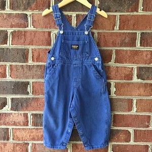 OSHKOSH B’Gosh Denim Stripe Jean overalls Size 24 months